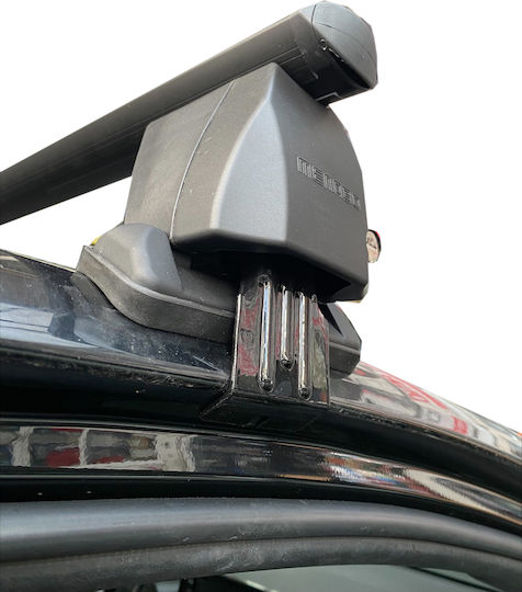 Menabo Steel Car Roof Bars for Toyota Auris and Corolla 5D Set with Roof Rack Legs Silver
