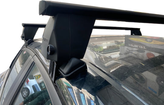 Menabo Steel Car Roof Bars for Toyota Auris and Corolla 5D Set with Roof Rack Legs Silver