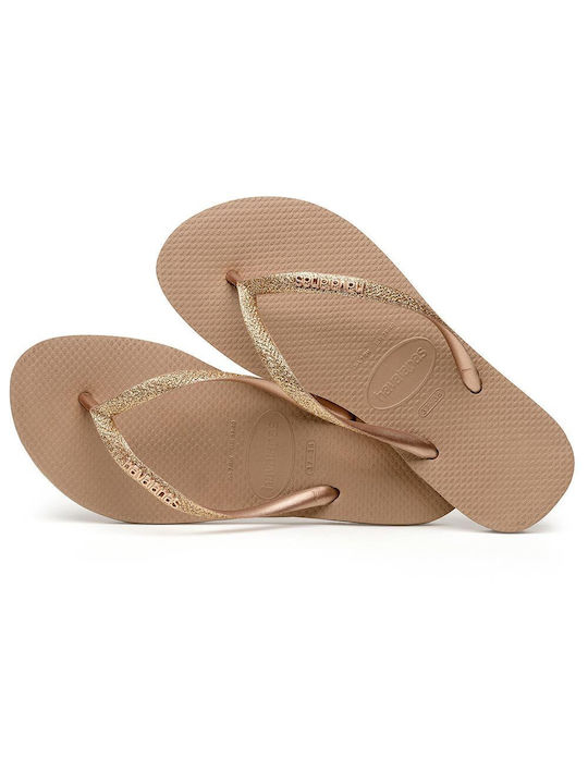 Havaianas Slim Glitter Papuci de plajă în Maro Culore