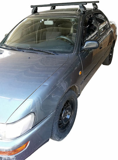 Menabo Car Roof Bars Steel for Toyota Corolla 4D 1992-1997 Set with Roof Rack Legs Silver