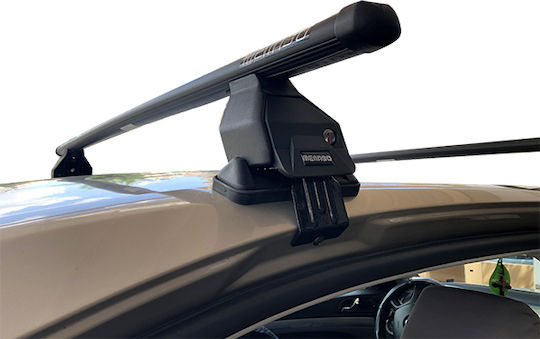 Menabo Steel Car Roof Bars for Skoda Octavia 2004-2012 Set with Roof Rack Legs Silver