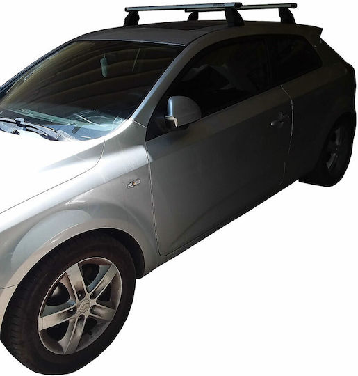 Menabo Aluminum Car Roof Bars for Kia Ceed 3D Set with Roof Rack Legs Silver
