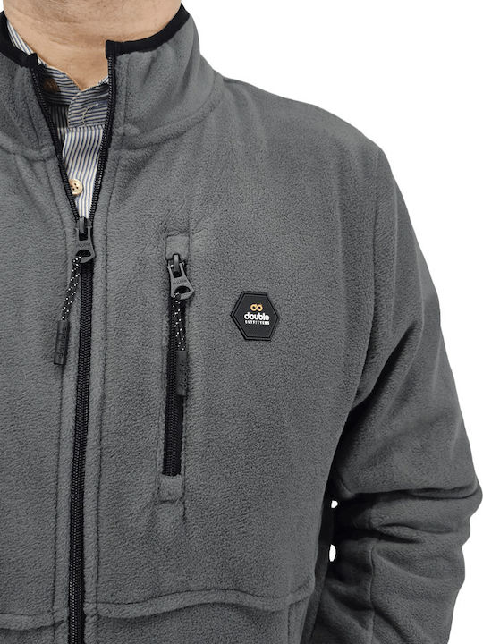 Men's Fleece Cardigan Gray