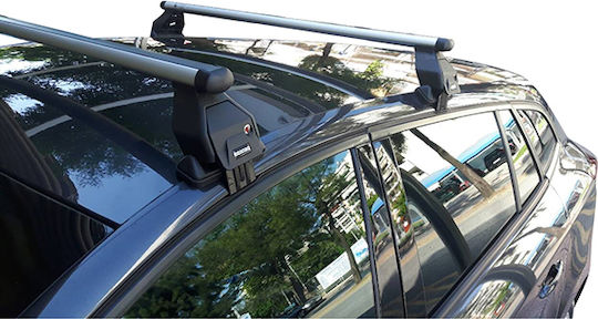Menabo Aluminum Car Roof Bars for Renault Megane 2016-2022 Set with Roof Rack Legs Silver