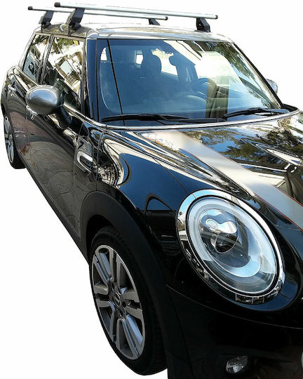 Menabo Μπάρες Οροφής Αλουμινίου για Mini Cooper 5D (Σετ με πόδια) Ασημί