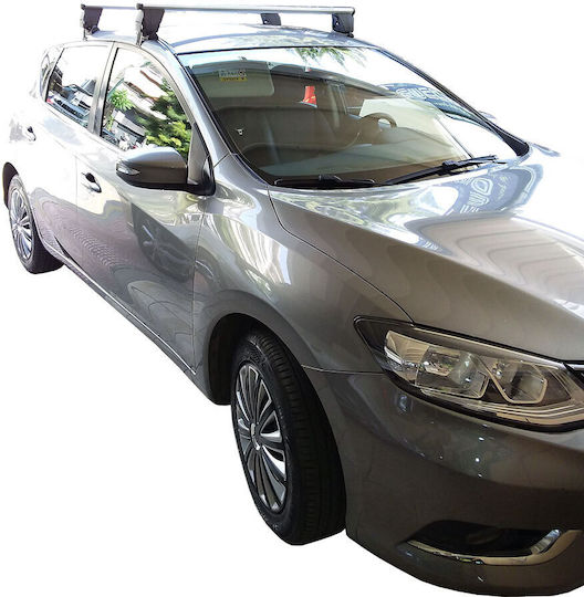 Menabo Μπάρες Οροφής Αλουμινίου για Nissan Pulsar (Σετ με πόδια) Ασημί
