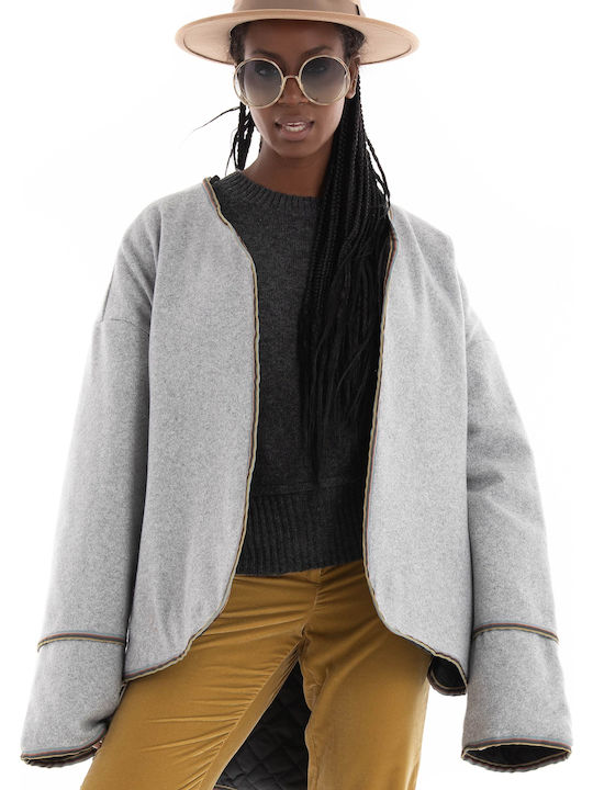 Women's Cardigan Black & Grey Melange