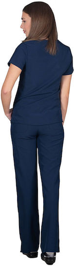Alezi Women's Navy Blue Pants & Blouse Set