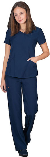 Alezi Women's Navy Blue Pants & Blouse Set