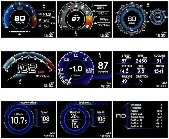 Цифров Инструмент Часовник OBD2 Head Up Display Температура На Водата И Температура На Маслото За Автомобил