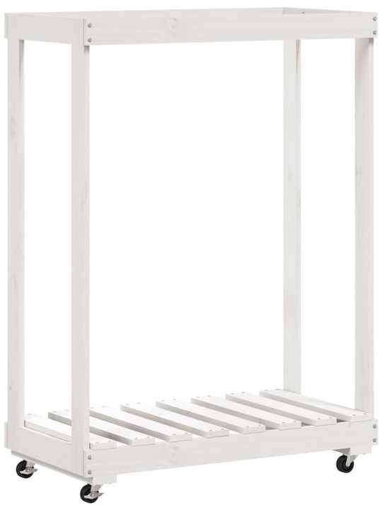 vidaXL Ξύλινο Ράφι Αποθήκευσης Ξύλων 76.5x40x108cm Λευκό