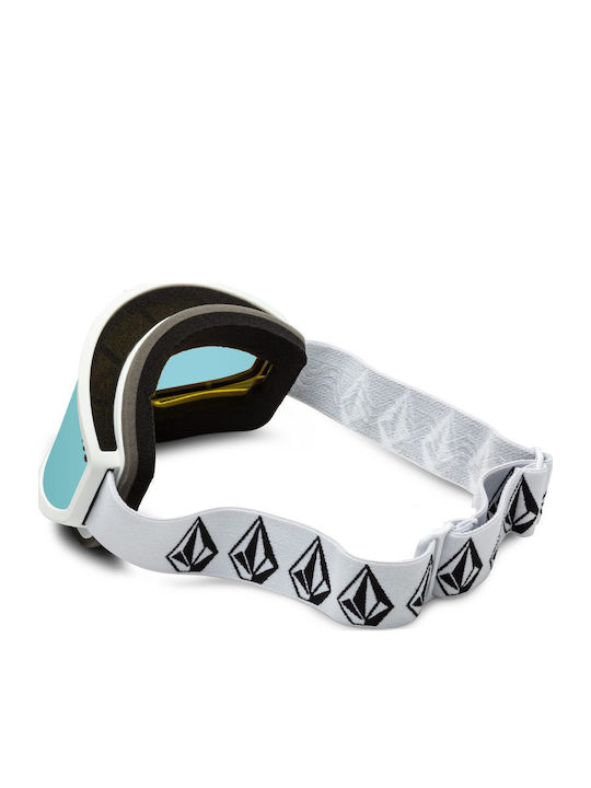 Volcom Footprints Μάσκα Σκι & Snowboard Ενηλίκων Λευκή με Φακό Φιμέ σε Γκρι Χρώμα
