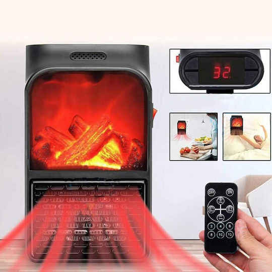 Home Fan Heater Room Floor Black 500W