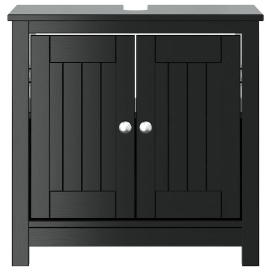 vidaXL Badezimmer Waschtisch-Einheit M60xB34xH59cm Schwarz