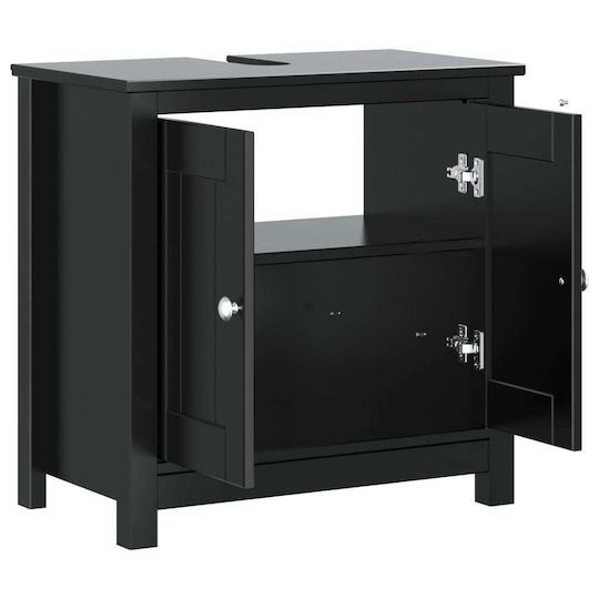 vidaXL Badezimmer Waschtisch-Einheit M60xB34xH59cm Schwarz