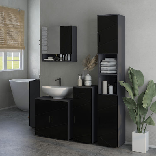 Kleankin Πάγκος με Νιπτήρα Μ60xΒ30xΥ60cm Μαύρο