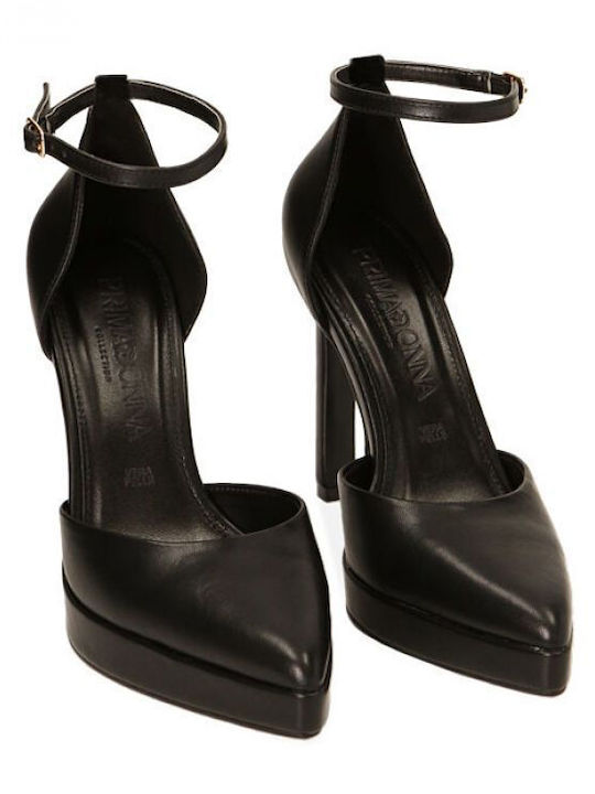 Primadonna Black Heels with Strap