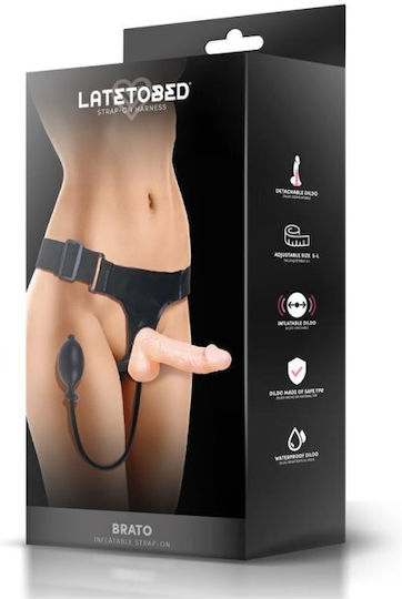 Brato Inflatable Strap-on Harnașament cu Dildo 16.5cm