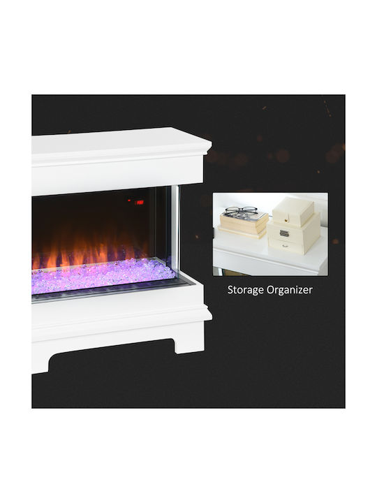 HomCom Wall Mounted Electric Fireplace 2000W 61x28cm White