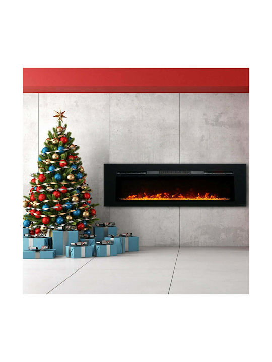 ElectricSun Wandmontiert Elektrischer Kamin 10W 183x45cm Schwarz