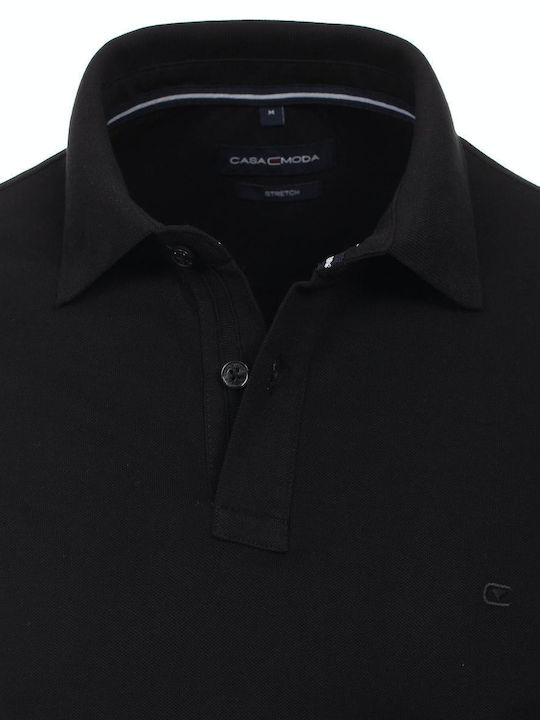 Casa Moda Herren Langarmshirt Polo BLACK