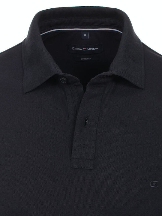 Casa Moda Men's Long Sleeve Blouse Polo Dark Blue