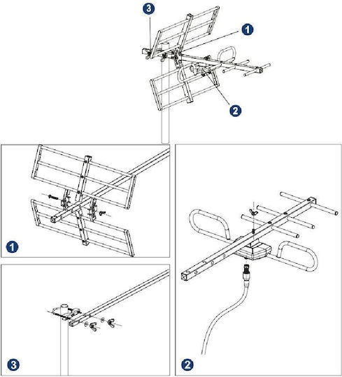 Edision Yagi 26-00-0001 Outdoor TV Antenna (Does not Require Power Supply) 8db 5G 21-48 Black