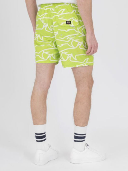 Paul & Shark Herren Badebekleidung Shorts Grün mit Mustern