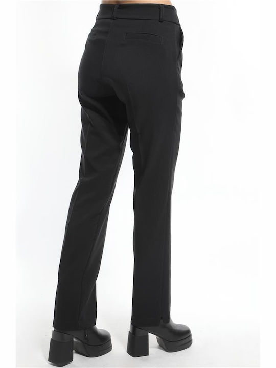 Secret Fashion Women's Fabric Trousers Black