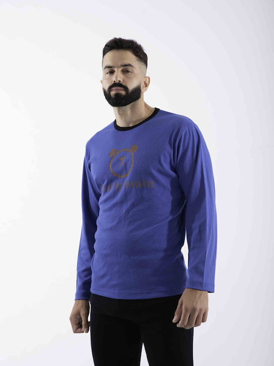 Cherry Underwear Men's Winter Pajamas Set Blue
