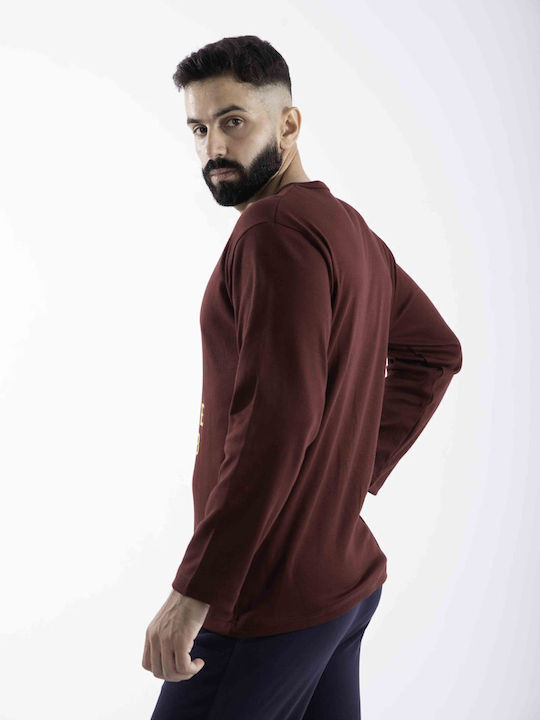 Cherry Underwear Men's Winter Pajamas Set Bordeaux.