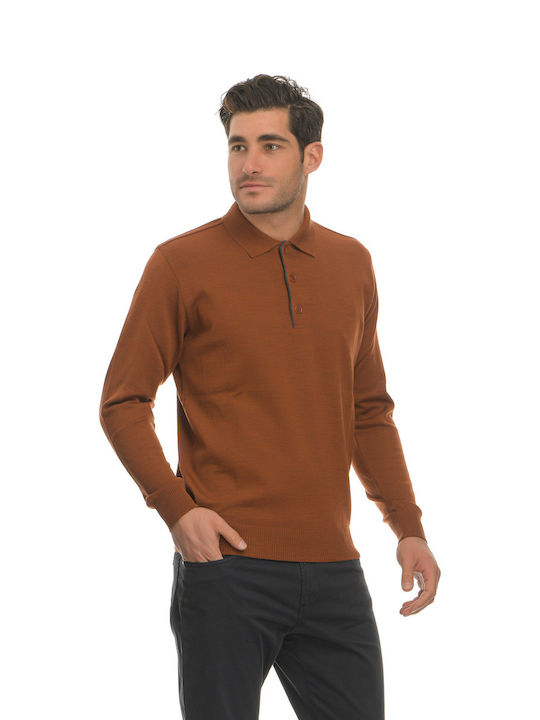 Paul & Shark Herren Langarmshirt Polo Orange