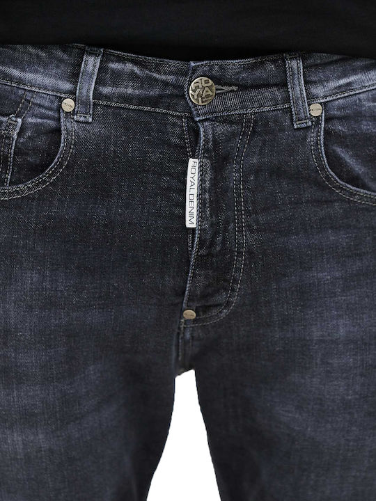 Men's Elastic Jeans Pants with Relaxed Fit Black