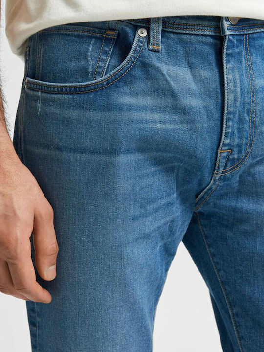 Ανδρικό Παντελόνι Τζιν με Slim Εφαρμογή Μπλε