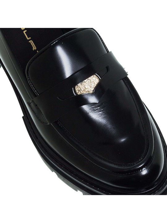 Δερμάτινα Γυναικεία Loafers σε Μαύρο Χρώμα