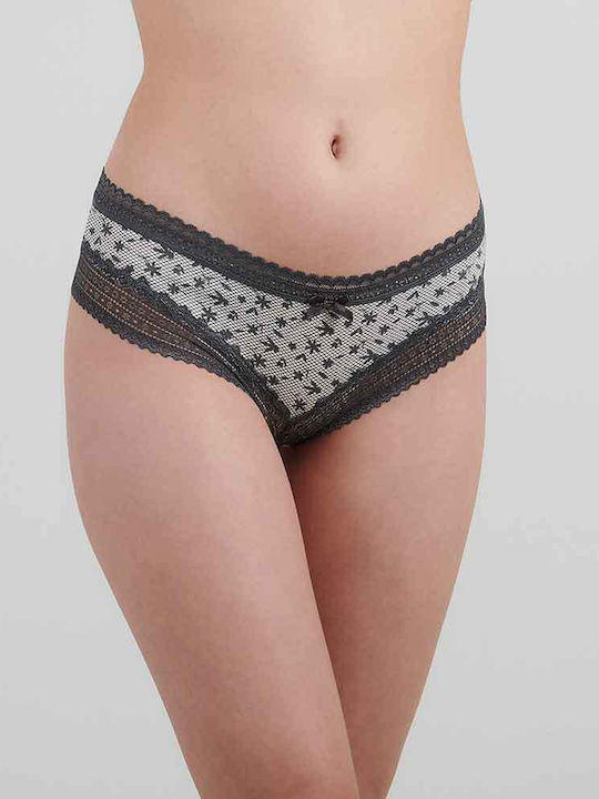 Apple Boxer Women's Slip 2Pack with Lace Black and white.