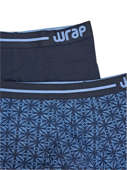 Wrap Boxeri pentru bărbați black cu modele 2Pachet