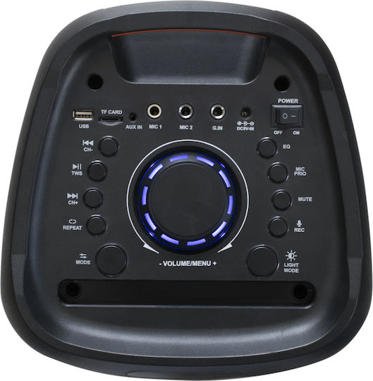 Crystal Audio Karaoke-Lautsprecher mit Kabellosem Mikrofon und Lichteffekten PRT-14 Schwarz