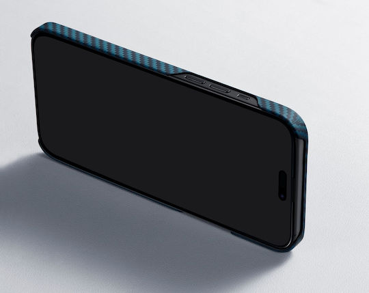 Pitaka Back Cover Aramid Fiber 1.15mm Albastru (iPhone 15 Pro)