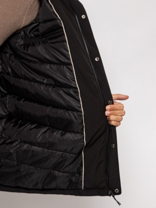 De Iarnă Jachetă Parka Negru