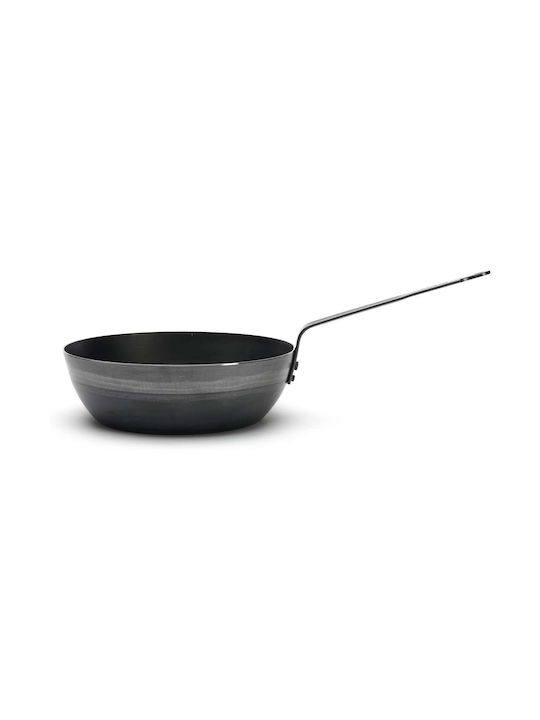 De Buyer Outdoor Blue Steel Pan made of Carbon Steel with Non-Stick Coating 28cm