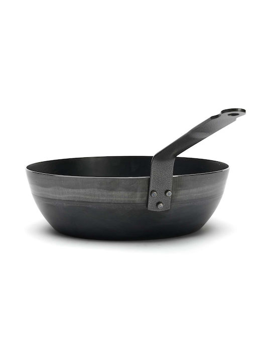 De Buyer Outdoor Blue Steel Pan made of Carbon Steel with Non-Stick Coating 28cm