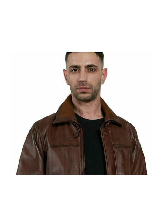 Leatherland Men's Winter Leather Jacket Koniak