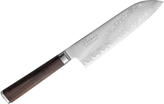 Ryusen Prever Cuțit Santoku din Oțel Damasc 18cm 1buc
