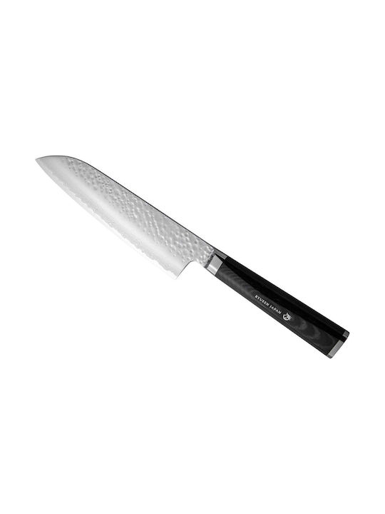 Ryusen Micarta Tangan Ryu Knife Santoku from Damascus Steel 17cm