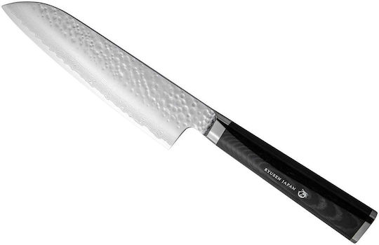 Ryusen Micarta Tangan Ryu Knife Santoku from Damascus Steel 17cm