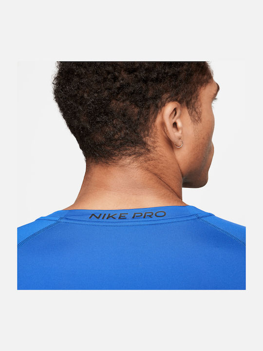 Nike Pro Dri-FIT Ανδρική Ισοθερμική Μακρυμάνικη Μπλούζα Compression Μπλε