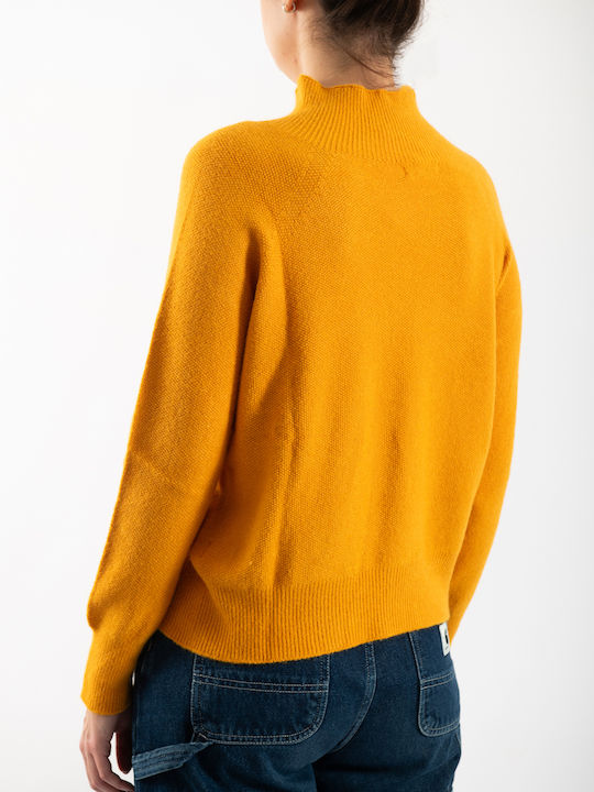 Erika Z Women's Long Sleeve Sweater Turtleneck Yellow