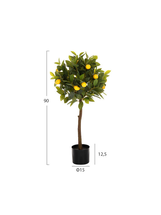 HomeMarkt Artificial Plant in Small Pot Lemon Tree Green 12.5cm 1pcs