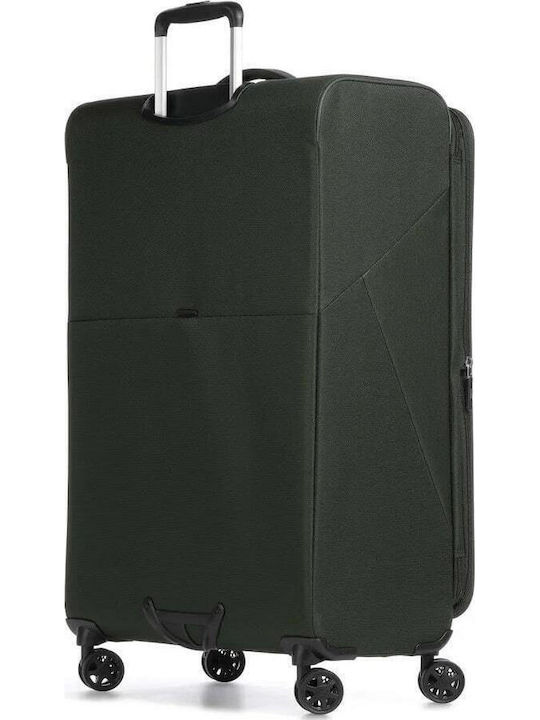 Samsonite Litebeam Large Fabric Green Suitcase With 4 Wheels Height 77cm